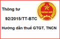Thông tư số 92/2015/TT-BTC